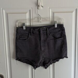 Talula Gray Blue Denim Raw Hem Shorts Size 28  From Aritzia